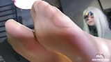 Goddess Xmas foot tease and toe wiggling in nylons snapshot 8