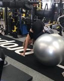 Kate Beckinsale working out with a big ball snapshot 5