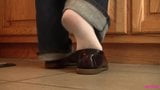 Caroline shoeplay Sperry while doing dishes PREVIEW snapshot 3