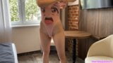 Bitch with hairy pussy tries on haul swimsuits to the music snapshot 2