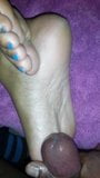 Cum on Indian wife's soles and toes at night snapshot 9