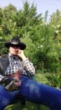 Cowboy dad on break and pumping his cock snapshot 17