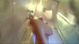 Voyeur camera in the shower. Girl rubs body with massage oil snapshot 11