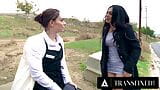 TRANSFIXED - T-Girls Eva Maxim and Crystal Thayer Pick Up and Fuck Submissive Stranger! BDSM 3-WAY! snapshot 3