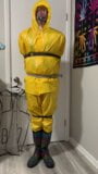 Yellow PVC Rainsuit and clear plastic raincoat B play snapshot 6