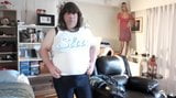 Crossdresser in new slut shirt snapshot 5