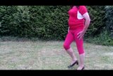 red Sportdress Spandex spandex no cum no Sperma snapshot 2