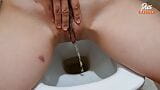 Une MILF sexy pisse dans la bouche de son esclave des toilettes. pluie dorée. compilation snapshot 17