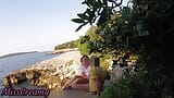 Teen teacher sucks my cock in a public beach in Croatia in front of everyone - it's very risky with people near- MissCreamy snapshot 13