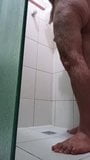 Hairy daddy jerk off and cum on shower snapshot 16