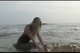 Horny Blonde Cums Hard In Sand snapshot 1