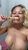 Sexy Mature Brushing Her Teeth snapshot 2