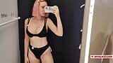 Trying on completely transparent panties at the mall. Look at me in the fitting room. Panties Try On Haul. See Through Lingerie snapshot 16