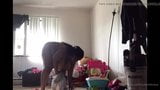 Italian solo ebony bbw cleaning house fully naked home video snapshot 2