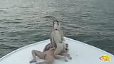 Three Horny Amateur Lesbians Eat Each Others Pussies and Masturbate While on a Boat Trip snapshot 10