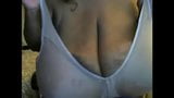 Enormous black tits in and out of bra snapshot 5