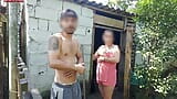 Shower doesn't work, married woman asks farm caretaker for help using just a towel and pays with sex snapshot 6