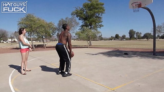 Sexy African American man has massive penis to give passionate blowjob to busty woman.