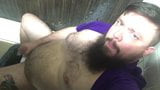 Bearded bear cums in bathroom snapshot 1