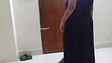 Saudi Muslim burqa and hijab sexy maid with big tits and big ass sweeps the house snapshot 5