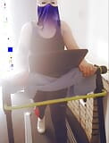 Step mom on treadmill running session to lose some weight snapshot 1