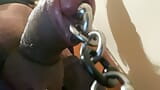 Dangling a lock from my 8mm pierced big cock snapshot 7