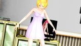 (MMD) Kagamine Rin strips butt-naked for her horny brother! snapshot 3
