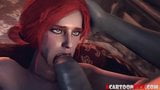 Big tits redhead Triss fucked by different big dicks snapshot 3