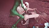 Gobelins baisent une elfe coincée dans un mur, vert foncé, gobelins Couleur Modifier Smixix snapshot 10