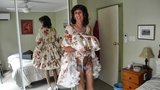 CROSSDRESSER MICHELLE PLAYING IN FLORAL FROCK snapshot 4