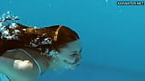 Acrobacias subaquáticas na piscina com Mia Split snapshot 7