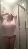 BBW wet t-shirt shower snapshot 4