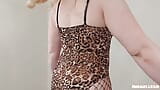 Leopard lingerie try on haul 2 with Michellexm snapshot 4