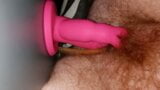 ftm fucking his hairy pussy with another suction cup dildo snapshot 5