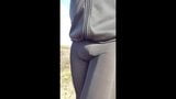 Outdoor in sheer black running tights snapshot 5