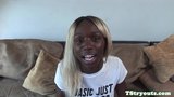 Ebony casting trans jerking her cock solo snapshot 6