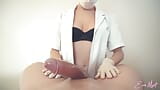 Professional handjob by sexy nurse Eva Myst with surgical mask, latex gloves and oil snapshot 5