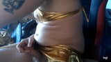 crossdresser wearing gold lingerie and totally influenced b snapshot 13