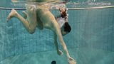 Brunette big tits teen Andrea swimming in the pool snapshot 6