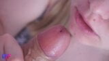 Blowjob close-up. Cum on tongue snapshot 11