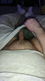 Wank on the bed in white socks and gray sweatpants till cum snapshot 2