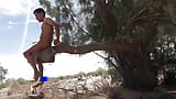 Sexy Shemale Likes To Ride Thick Bare Trunk In Heels snapshot 3