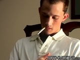 Homosexual smoking freak strokes raging cock and cums snapshot 2