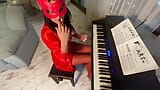 Hot step-mom feeding her ass and pussy with piano teacher snapshot 9