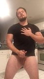 hot bearded man cums in the kitchen snapshot 1