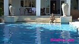 Big dildo in the ass of a beautiful Lisichka Mila Fox in the pool snapshot 4