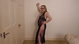 Wife danceing in Black lace dress snapshot 2