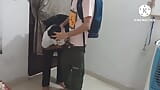 Desi college students fun in Toilet Giving blowjob to eachother snapshot 2