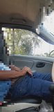 Public Dick Flash and Jerking Huge dick on a Car snapshot 4