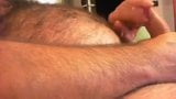 EJACULATION: Hirsute Bear Rubs His Frenulum to CUM On Belly snapshot 3